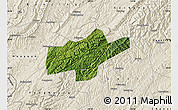 Satellite Map of Jishou, shaded relief outside