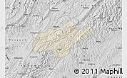 Shaded Relief Map of Jishou, desaturated