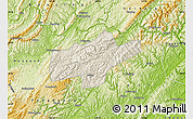 Shaded Relief Map of Jishou, physical outside