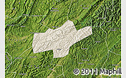 Shaded Relief Map of Jishou, satellite outside
