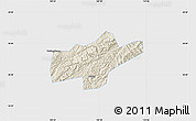 Shaded Relief Map of Jishou, single color outside