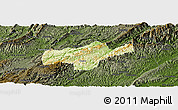 Physical Panoramic Map of Jishou, darken