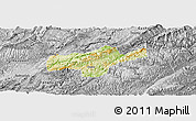 Physical Panoramic Map of Jishou, desaturated
