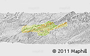 Physical Panoramic Map of Jishou, lighten, desaturated