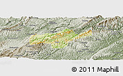 Physical Panoramic Map of Jishou, semi-desaturated