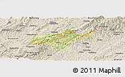 Physical Panoramic Map of Jishou, shaded relief outside