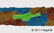 Political Panoramic Map of Jishou, darken
