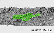 Political Panoramic Map of Jishou, desaturated