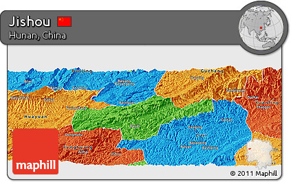 Political Panoramic Map of Jishou