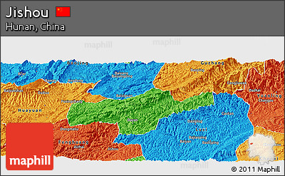 Political Panoramic Map of Jishou