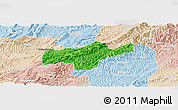 Political Panoramic Map of Jishou, lighten