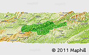 Political Panoramic Map of Jishou, physical outside