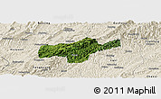 Satellite Panoramic Map of Jishou, shaded relief outside