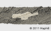Shaded Relief Panoramic Map of Jishou, darken