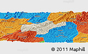 Shaded Relief Panoramic Map of Jishou, political outside