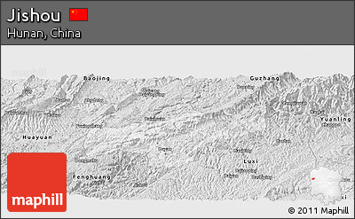 Silver Style Panoramic Map of Jishou