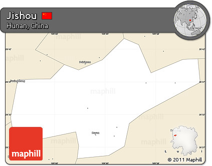 Classic Style Simple Map of Jishou