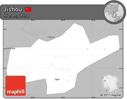 Gray Simple Map of Jishou