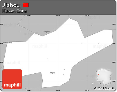Gray Simple Map of Jishou