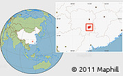 Savanna Style Location Map of Laiyang, highlighted country