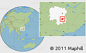 Savanna Style Location Map of Laiyang, highlighted parent region