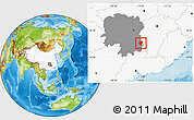 Physical Location Map of Ling Xian, highlighted country, highlighted parent region