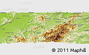 Physical Panoramic Map of Ling Xian
