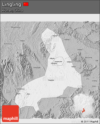 Gray 3D Map of Lingling