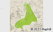 Physical 3D Map of Lingling, shaded relief outside