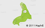 Physical 3D Map of Lingling, single color outside