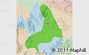 Political 3D Map of Lingling, lighten
