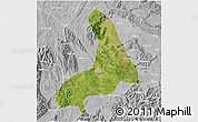 Satellite 3D Map of Lingling, lighten, desaturated