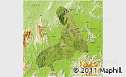 Satellite 3D Map of Lingling, physical outside