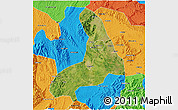 Satellite 3D Map of Lingling, political outside