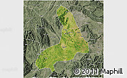 Satellite 3D Map of Lingling, semi-desaturated
