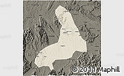 Shaded Relief 3D Map of Lingling, darken