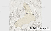 Shaded Relief 3D Map of Lingling, lighten