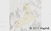 Shaded Relief 3D Map of Lingling, lighten, semi-desaturated