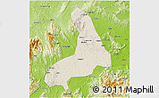Shaded Relief 3D Map of Lingling, physical outside