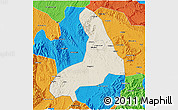 Shaded Relief 3D Map of Lingling, political outside