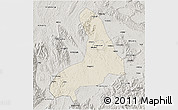 Shaded Relief 3D Map of Lingling, semi-desaturated
