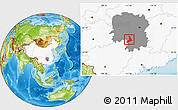 Physical Location Map of Lingling, highlighted country, highlighted parent region