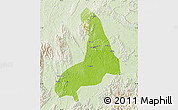 Physical Map of Lingling, lighten