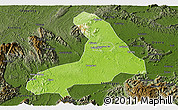 Physical Panoramic Map of Lingling, darken