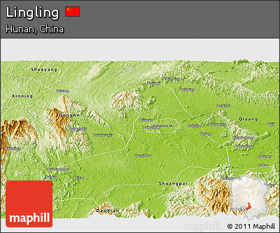 Physical Panoramic Map of Lingling