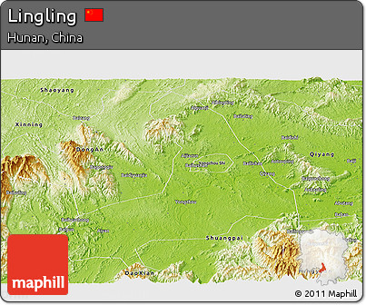 Physical Panoramic Map of Lingling