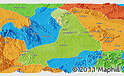 Physical Panoramic Map of Lingling, political outside