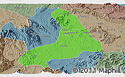 Political Panoramic Map of Lingling, semi-desaturated