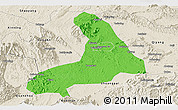 Political Panoramic Map of Lingling, shaded relief outside