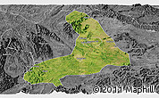 Satellite Panoramic Map of Lingling, desaturated